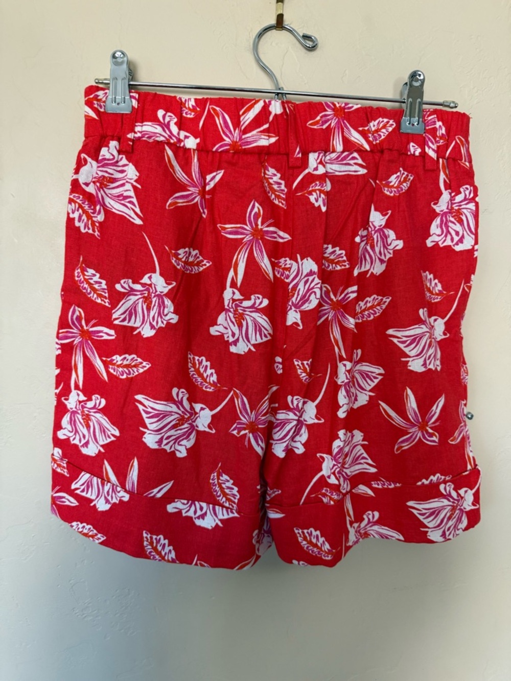 Joie Red Floral Linen Matching Set Top Size 4 Shorts Size 2 Boho Summer - Picture 4 of 11